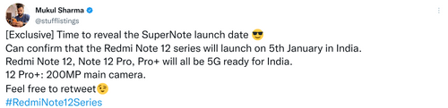 Redmi note 12 series twitter