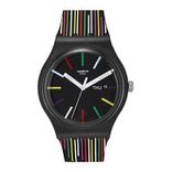 Swatch Unisex Black Swiss Made Analogue Watch SUOB729