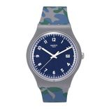 Swatch Unisex Navy Blue Swiss-Made Analogue Watch SUOM400