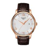 Tissot Men Silver-Toned Tradition Swiss Analogue Watch T0636103603800