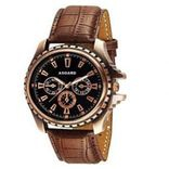 IDIVAS 104Round Dial CPR-98 Brown Leather Strap Quartz Watch For Men