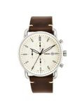 Fossil FS5402 Commuter Chrono Leather Silver Brown Analog Watch - For Men