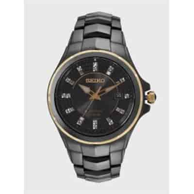 Seiko Men Black Analogue Watch SNE506P9