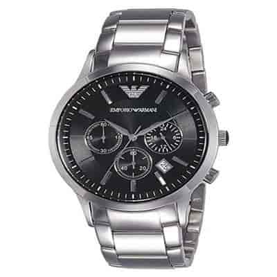 Emporio Armani Timeless AR2434 Silver Black Analog Mens watch