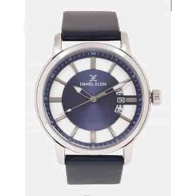 Daniel Klein Men Blue & Silver-Toned Analogue Watch DK11836