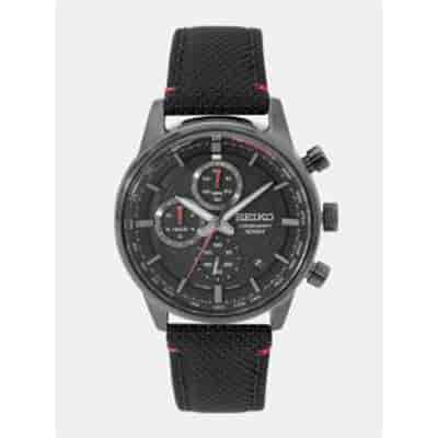Seiko Men Black Chronograph Watch SSB315P1