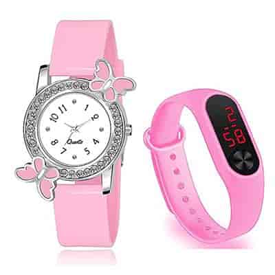 ReniSales NEW BRANDED ROUND SQURE DIAL FESTIVE SESSION GOLDEN PINK COMBO DEAL FOR YOUR FESTIVAL FASHION Watch - For Women