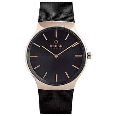 Obaku Men Black Analogue Watch V178GXVBMB
