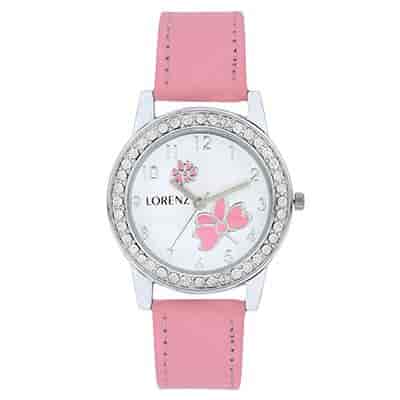 Lorenz AS-14A New Baby Pink Flower Shape casual analog watch for women and girls