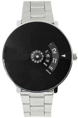 New Black Dial Stainless Still Strap For Couple And Boys And Girls Watch - For Men & Women