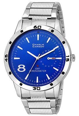 Carson Silver Chronograph Look Analog Watch For Mens-cc067m