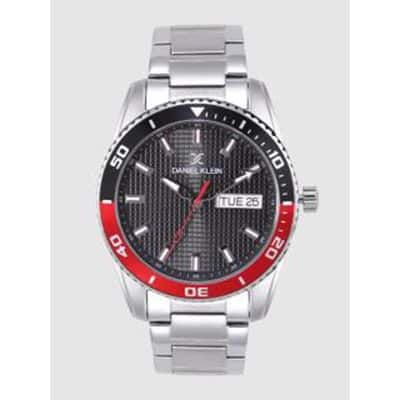Men Black Textured Analogue Watch DK12237-6