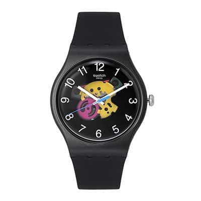 Unisex Black & Yellow Swiss Made Analogue Watch SUOB140