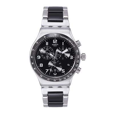 Unisex Black Swiss Made Chronograph Watch YVS441G
