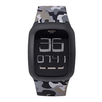 Unisex Grey & Black Swiss Made Multi Function Watch SURB119C