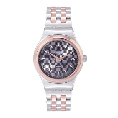 Unisex Gunmetal-Toned Swiss Made Analogue Watch YIS405G