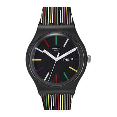 Unisex Black Swiss Made Analogue Watch SUOB729