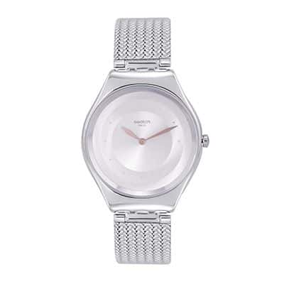 Unisex Silver-Toned Swiss Made Analogue Watch SYXS117M