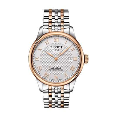 Men Silver-Toned Le Locle Powermatic 80 Swiss Automatic Analogue Watch T0064072203300