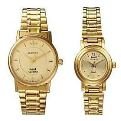 Gold Plated Couple Watches
