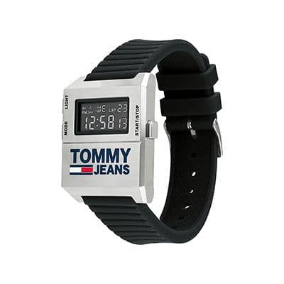 Tommy Jeans Men Silver-Toned Digital Watch TH1791672W