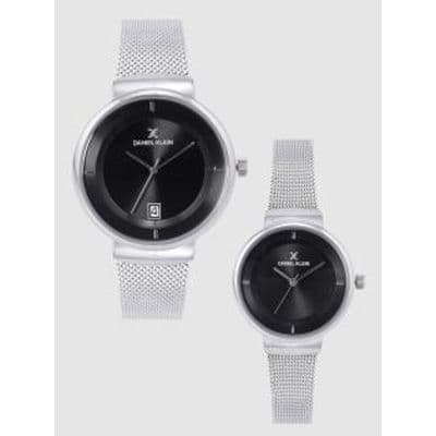 Premium Set of 2 His & Her Black Analogue Watches DK12241-6