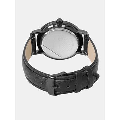 Unisex Black Textured Analogue Watch MFB-PN-LW5489M-3