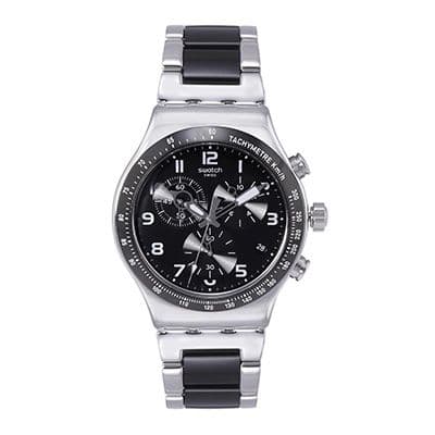 Unisex Black Swiss Made Chronograph Watch YVS441G