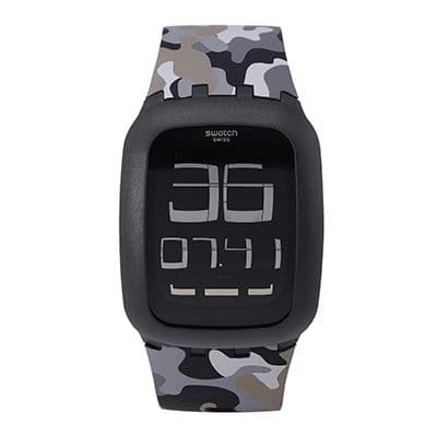 Unisex Grey & Black Swiss Made Multi Function Watch SURB119C