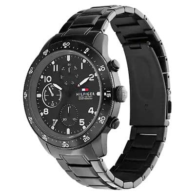 Black Dial Stainless Steel Strap Watch for Men
