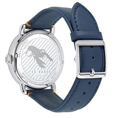 Men Blue Leather Analogue Watch 10031515_OR