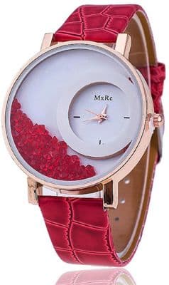 Moving Red Beads Watch - For Women