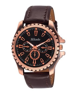 Men Black & Orange Analogue Watch