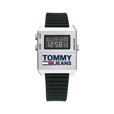 Tommy Jeans Men Silver-Toned Digital Watch TH1791672W