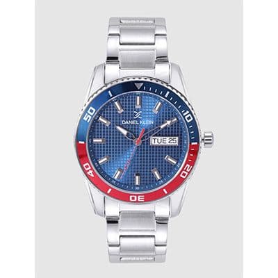 Men Blue Textured Analogue Watch DK12237-5
