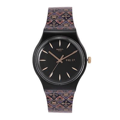 Unisex Black Swiss Made Analogue Watch SUOB730
