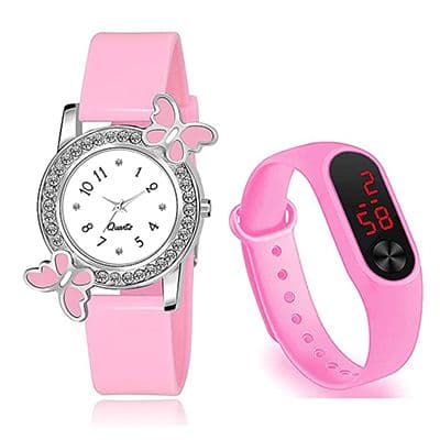 NEW BRANDED ROUND SQURE DIAL FESTIVE SESSION GOLDEN PINK COMBO DEAL FOR YOUR FESTIVAL FASHION Watch - For Women