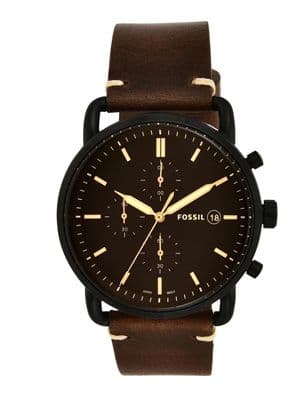 Men Coffee Brown & Black Analogue Watch