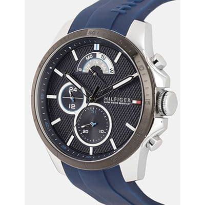 Men Blue Textured Analogue Watch TH1791350W