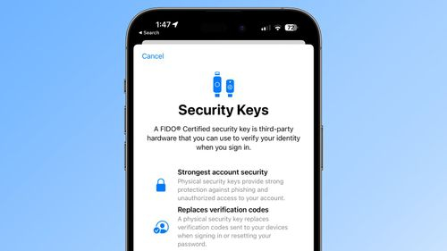 Ios 16.3 security key