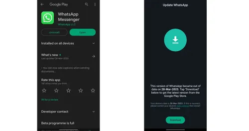 Newest WhatsApp beta version solves ‘out of date’ Newest WhatsApp beta version solves ‘out of date’