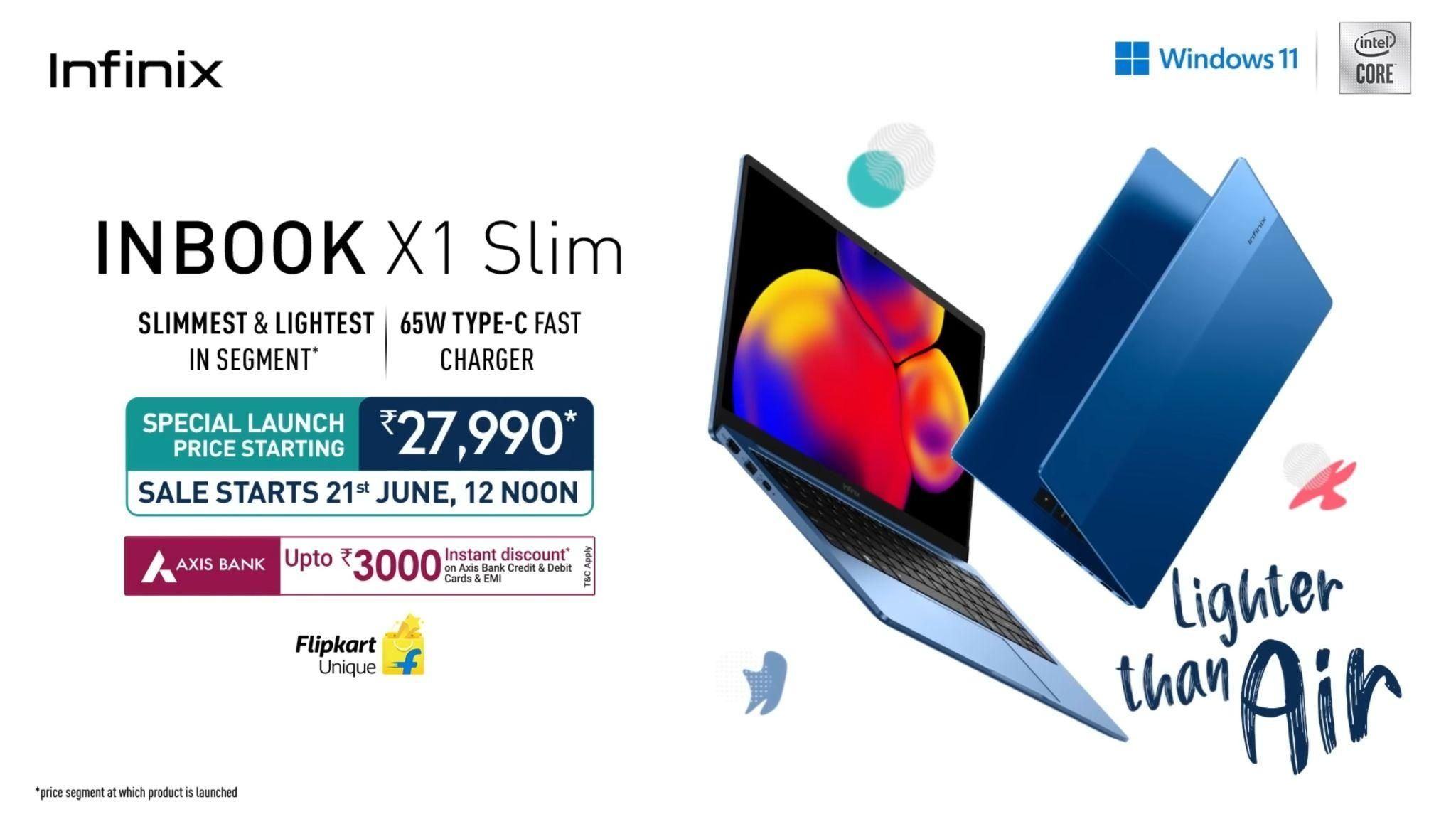 Infinix INBook X1 Slim launched in india