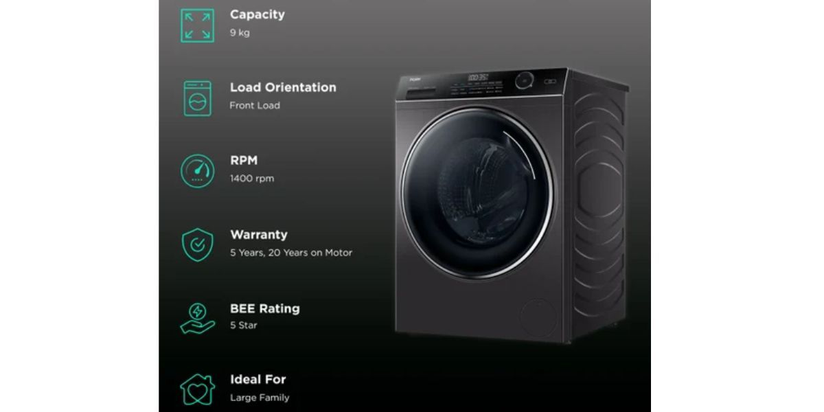 Haier 9kg Bliss: Fully Automatic Front Load Washing Machine!
