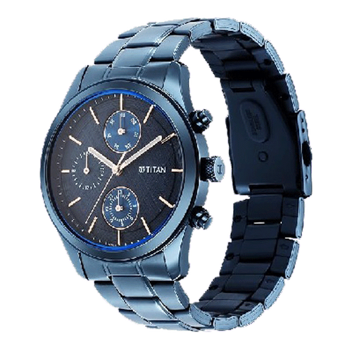 Titan Blue Dial Analog Watch for Men -1805QM01