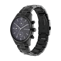 Titan NS1805NM02 Men's Metropolitan Charm: Multifunctional Black Watch with Metallic Accents Titan NS1805NM02 Men's Metropolitan Charm: Multifunctional Black Watch with Metallic Accents