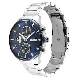 Titan NS1873KM02 Maritime Blue Dial Quartz Multifunction Watch Titan NS1873KM02 Maritime Blue Dial Quartz Multifunction Watch