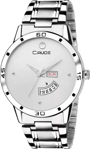 Crude Silver Stainless Steel Analog Watch
