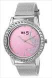 MKS hot peafowl look Pink Dial Analog Watch - For Girls Watch - For Girls