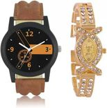 Keepkart LOREM 001 And AKS Golden Combo Couple Watches Pack For Women And Men Watch - For Boys & Girls
