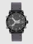 GIORDANO Men Black Analogue and Digital Leather Watch C1180-03